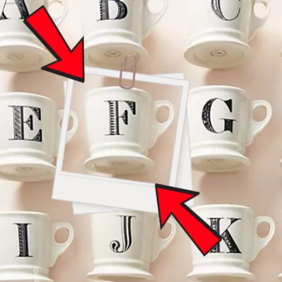 ANTHROPOLOGIE MONOGRAM Coffee mug F - Picture 3 of 11